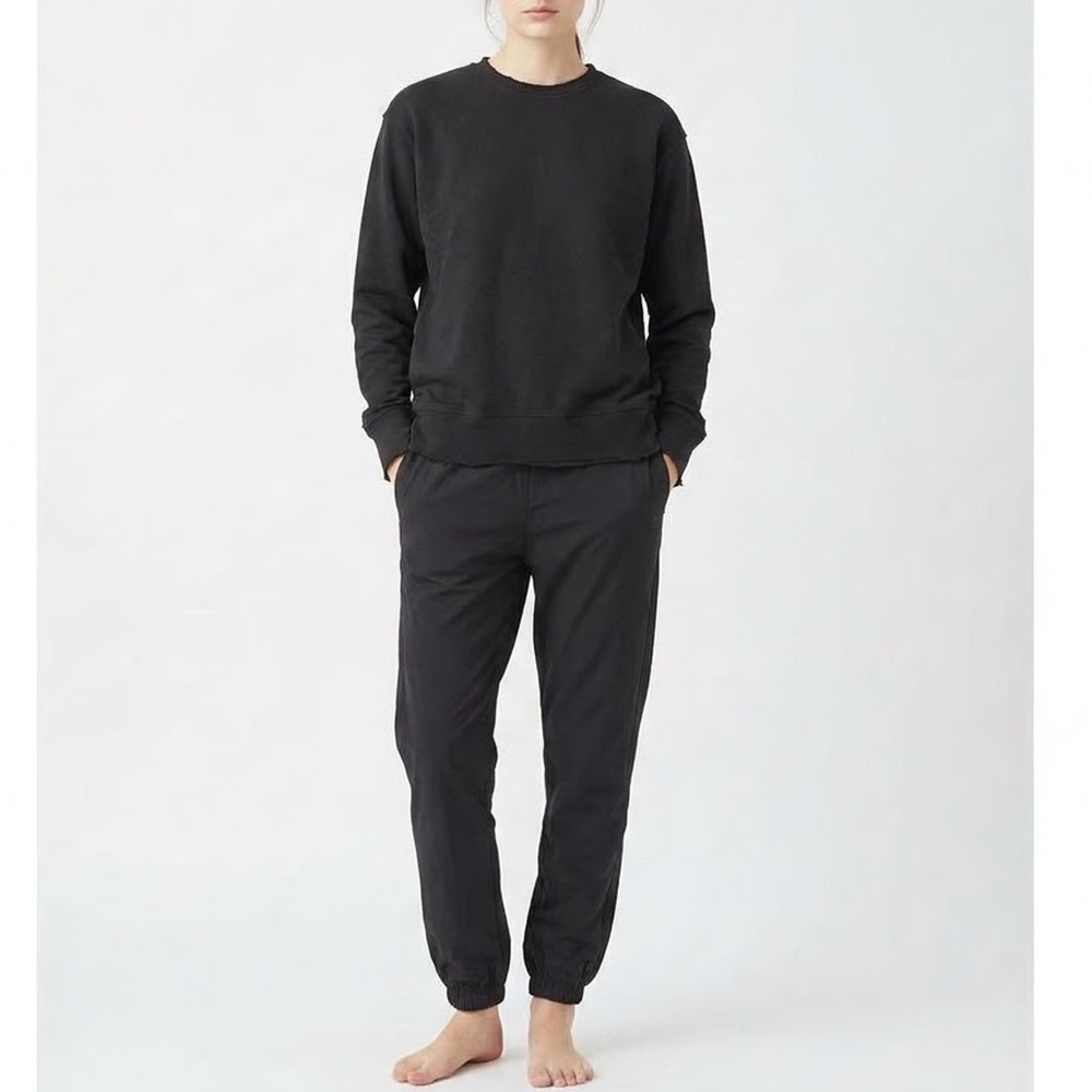 Naked Wardrobe Mens Black Sweatshirt and Jogger Sweatpants Set Size S